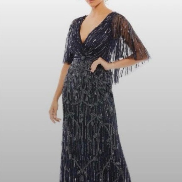 Mac Duggal Dresses & Skirts - Mac Duggal Midnight Blue Beaded Dress